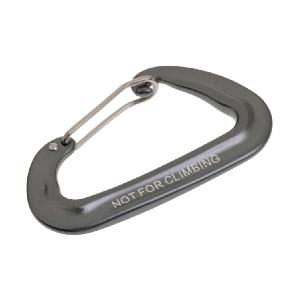 12KN Aluminium Carabiner Clip For Hammocks Climbing Backpack Hook Metal Gray