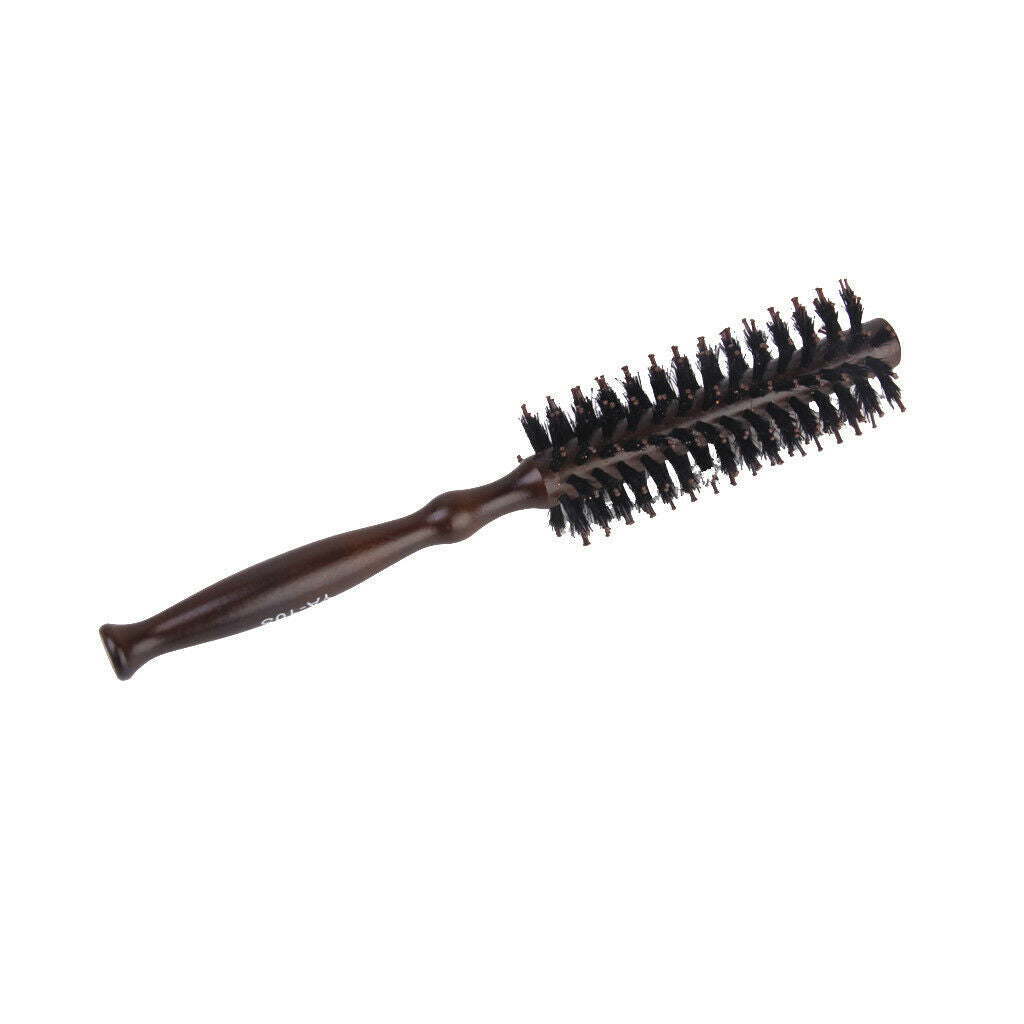Wooden Handle Anti-Static No Frizz Round Brush Roller Comb for Blow Drying