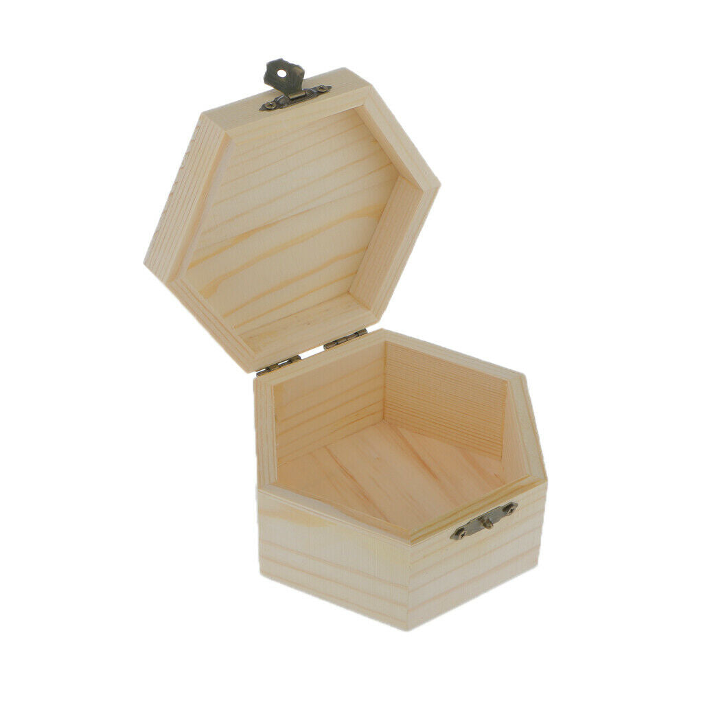 Set of 4pcs Unfinished Wooden Jewelry Box Trinket Jewlery Box Wedding Favors