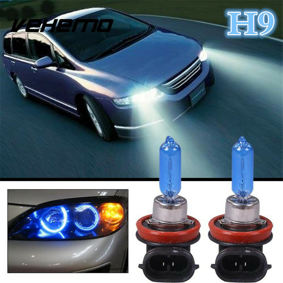 2 Pcs H9 12V 65W Halogen Headlight Car Driving Fog Light Lamp Bulb 6000K