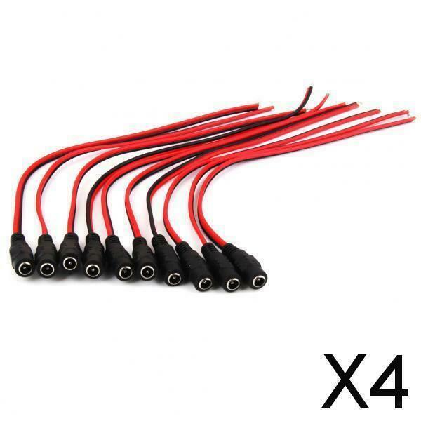 4X 10x12V DC Power Pigtail Socket Cable Connector for CCTV Security 5.5x2.1mm
