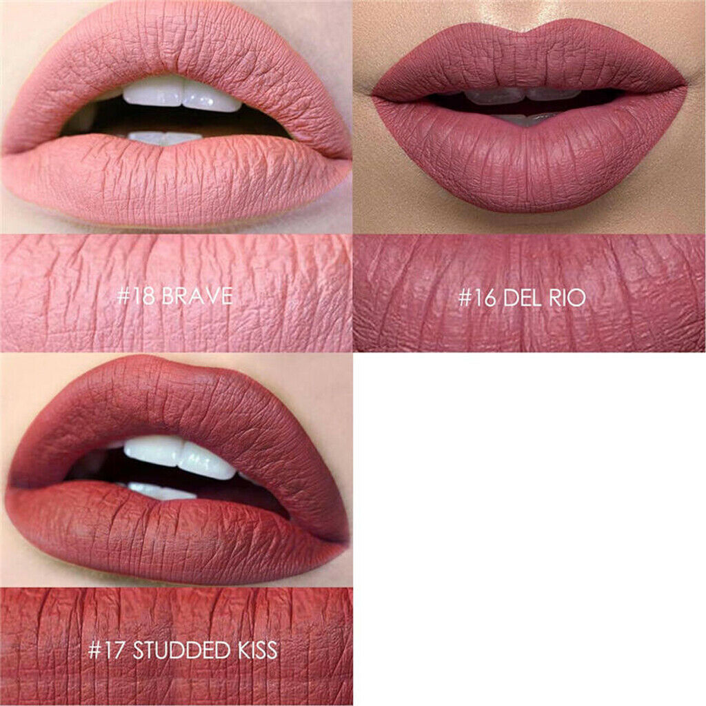 3 Colors Lipstick Matte Shimmer Velvet Lasting Moisture Lip Gloss Makeup #3