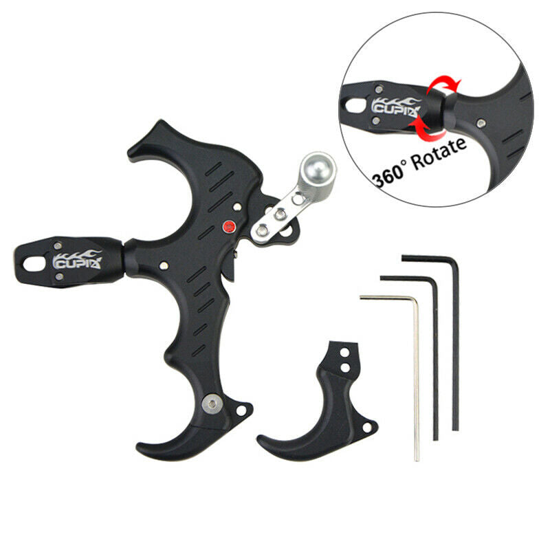 Archery Bow Release Aids 3 or 4 Finger Grip Thumb Caliper Trigger Automatic
