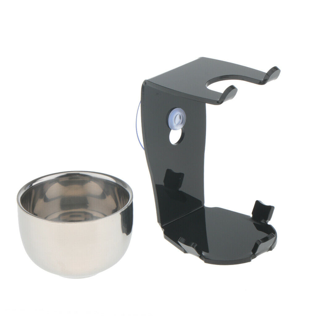 3pcs Stable  Holder Stand With Soft Bristle Shaving Brush Soap Mug Set