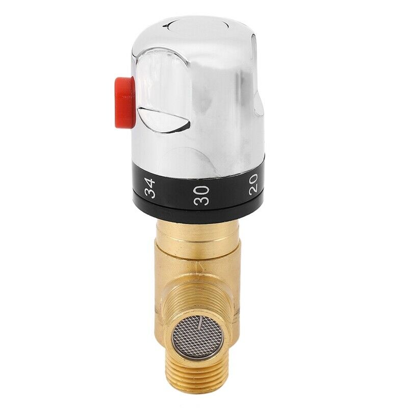Pipe Thermostat Faucet Thermostatic Mixing Valve Bathroom Water Temperature CoN7