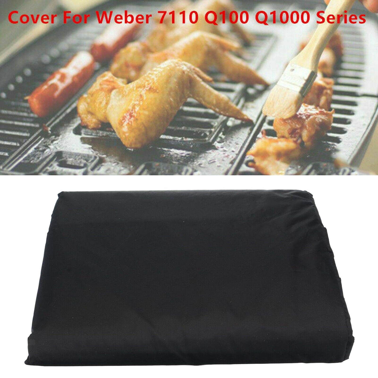 Waterproof BBQ Grill Cover UV Resistant for Weber 7110 Accessories Black
